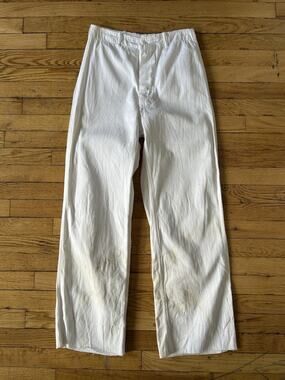 Vintage U.S. Navy Flare Bell bottom White Pants Size 28x29 Sailor Cotton Wide